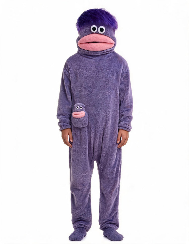 Bloop the Goob – Purple Fuzzy Onesie